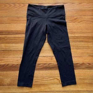Lululemon Wunder Under Black Crop Leggings Size 4 21" Inseam